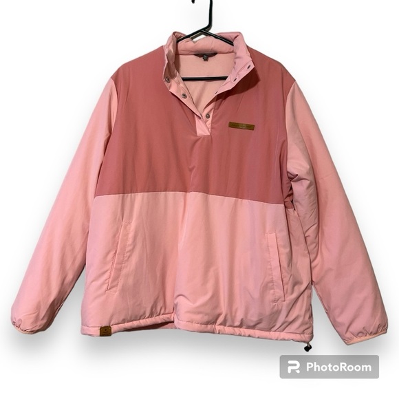 Simply Southern size XL 1/4 snap pink pullover two toned chest panel draw string - Picture 15 of 15